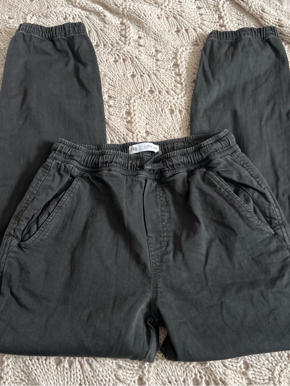 Zara Kids Dark Gray Elastic Waist Jogger Pants